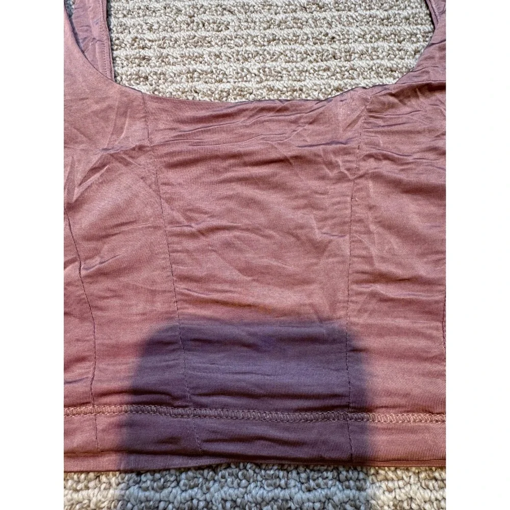 Intimately Free People Womens Square Neck Crop Cami Bralette Mauve‎ Pink Small